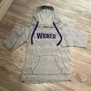WICKED BROADWAY PLAY LONG SLEEVE HOODIE SZ MEDIUM M KANGAROO POCKET
